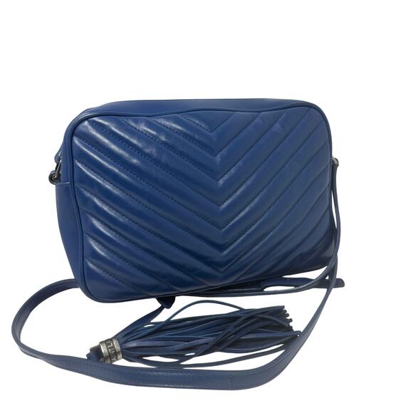 Saint Laurent YSL Lou Camera Bag Cobalt Blue Quilted Leather Silver Hardware - Picture 3 of 11